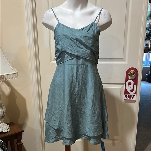 Cupshe Light Blue Spaghetti Strap Mini Dress. Small. NWT - Picture 1 of 12